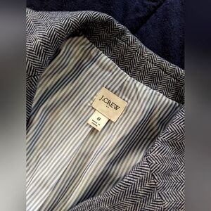 J Crew Factory Blue Herringbone Blazer